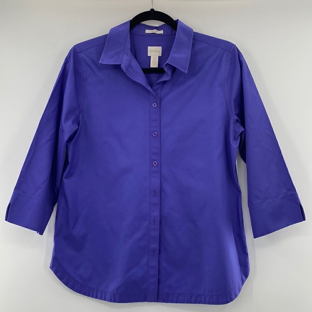 3For$20 Chico’s Purple No-Iron Button Down size small